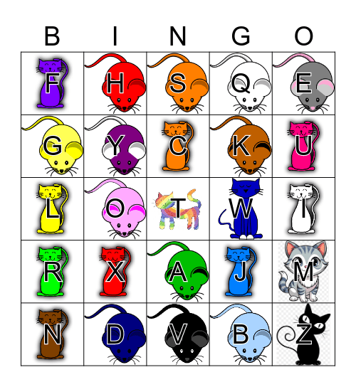 LES ALPAHBET COUEURS Bingo Card
