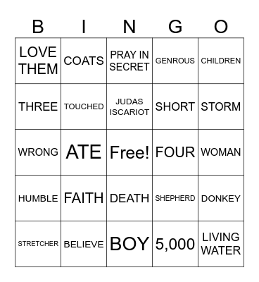 BIBLE BUDDY BINGO Card