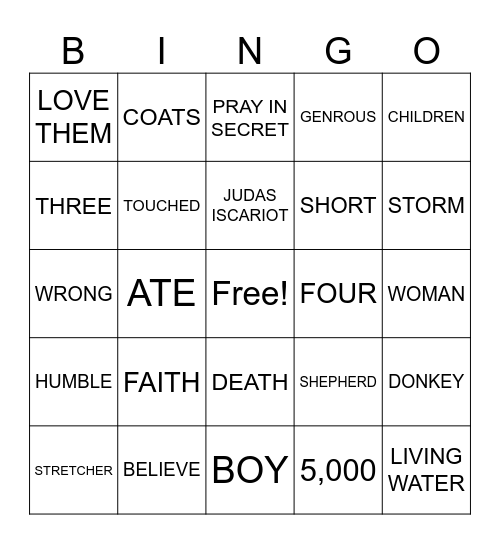 BIBLE BUDDY BINGO Card