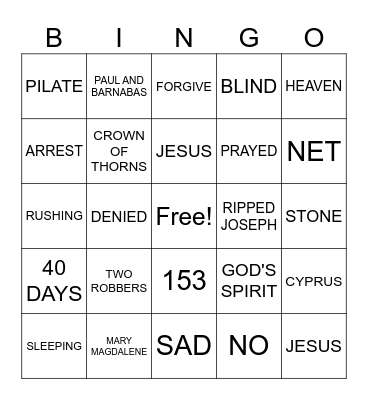 BIBLE BUDDY BINGO Card