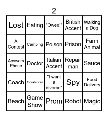 Monster Box Improv Comedy Bingo Card