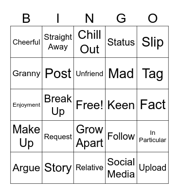 Bingo Vocabulary Bingo Card