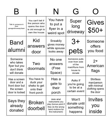 TAG DAY BINGO Card