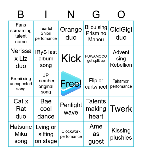 ALL FOR ONE Bingo Card