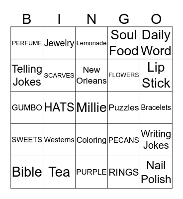 "Millie's"  BINGO Card