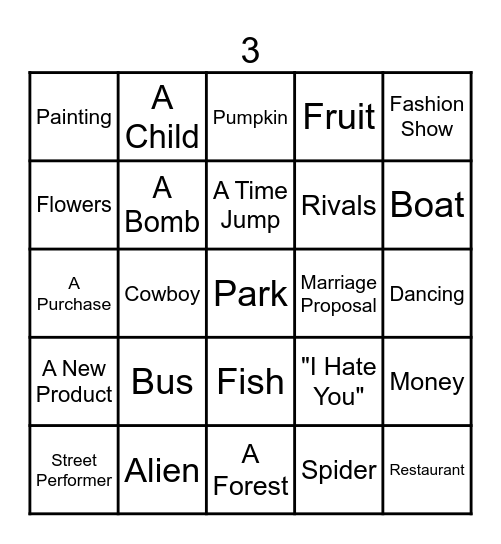Monster Box Improv Comedy Bingo Card