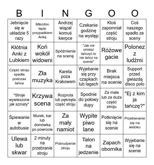 WYSTĘPY JUBILAT Bingo Card