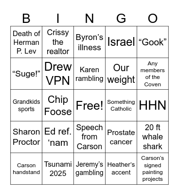 Courtney’s Hoe Down Reception Bingo Card