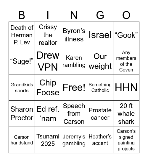 Courtney’s Hoe Down Reception Bingo Card