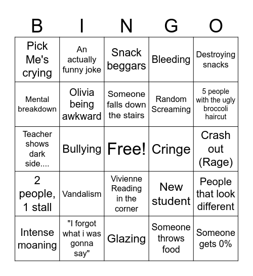 St. Clare School Bingo! Bingo Card