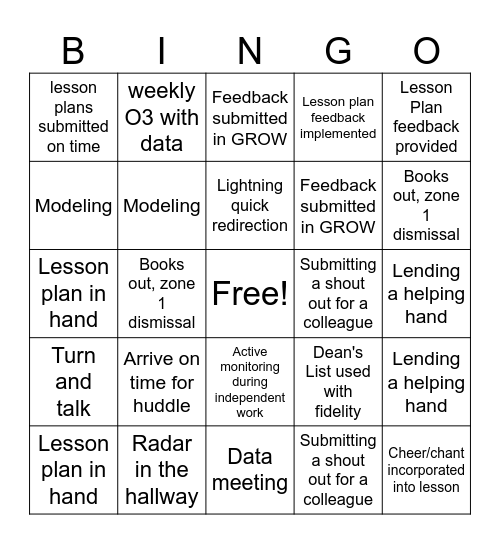 KIPP Global LT Bingo Card