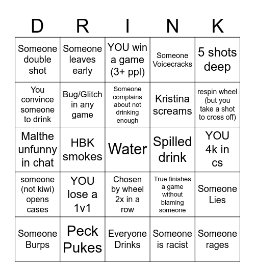Someone means you cant cross if you do it Bingo Card
