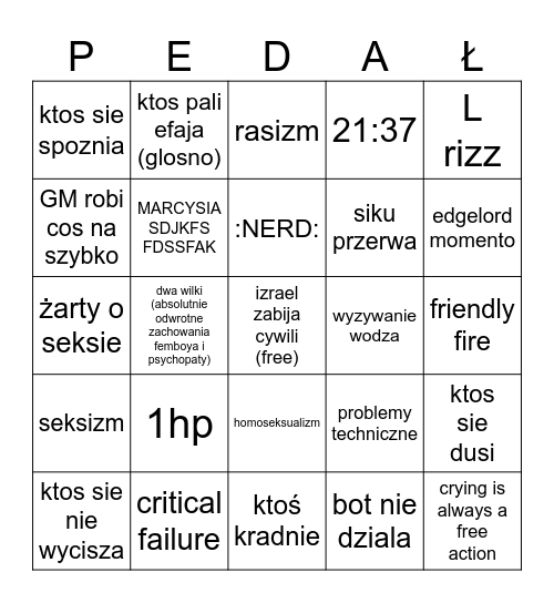 GEJUCHY MPREG SIMULATOR Bingo Card