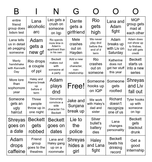 Predictions Bingo Card