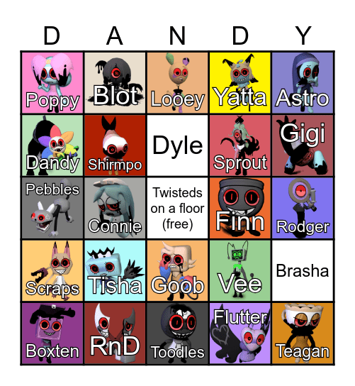 Dandy's World Bingo Card