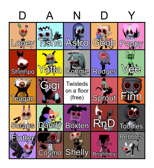 Dandy's World Bingo Card