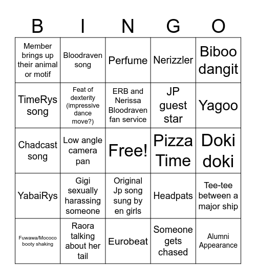All for One Bingo Card