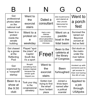 DC Bingo Card