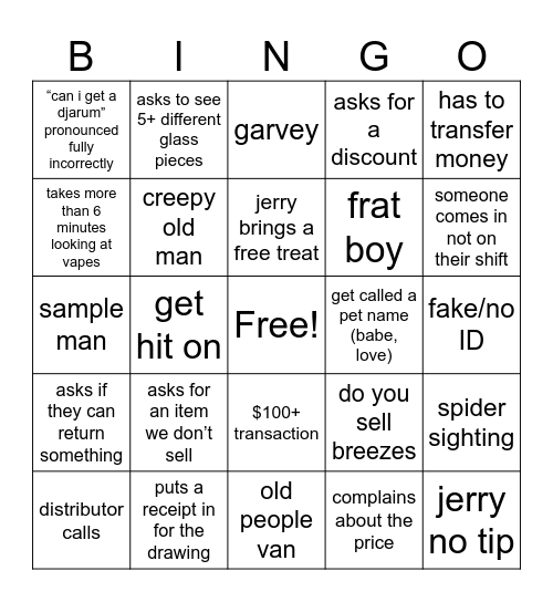 Sweet Fire ToBingo Card