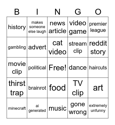 social media bingo Card