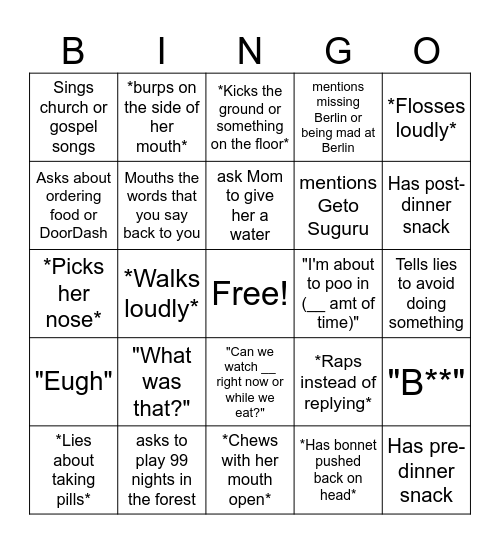 ChiChi BINGO Card