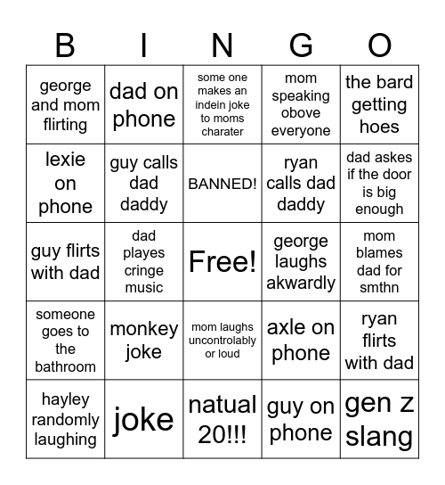 sesion Bingo Card