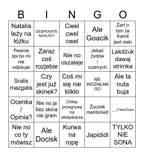 Docisk Bingo Deluxe 9000 Bingo Card