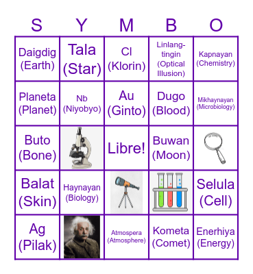 Science Club Bingo Card