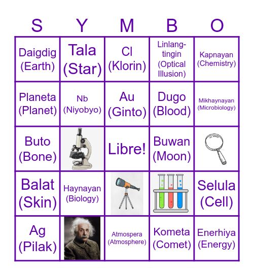 Science Club Bingo Card