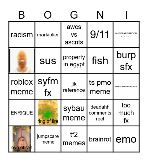 Instagram fine shyt Bingo Card