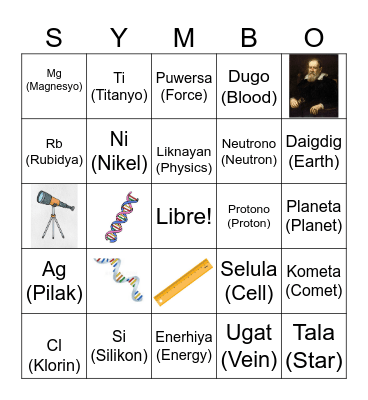 Science Club Bingo Card