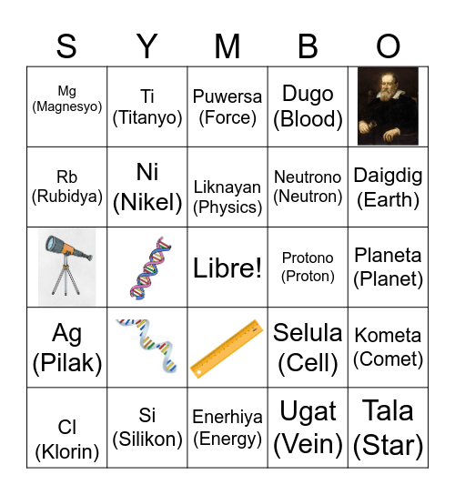 Science Club Bingo Card
