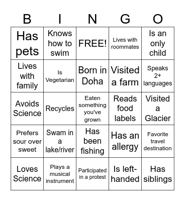 Welcome BINGO Card