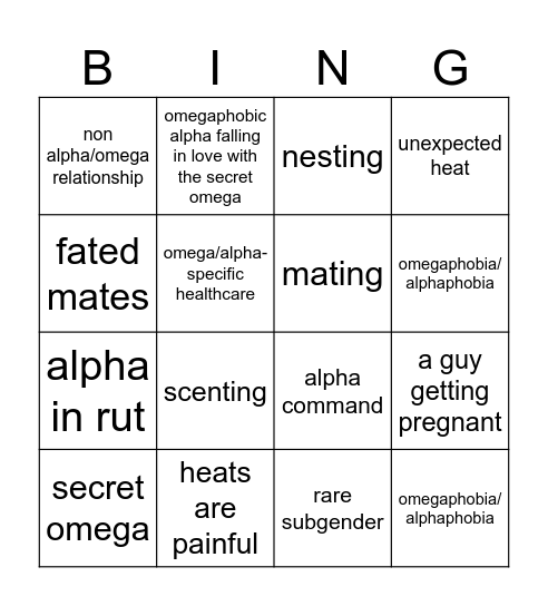 ABO DESIRE Bingo Card