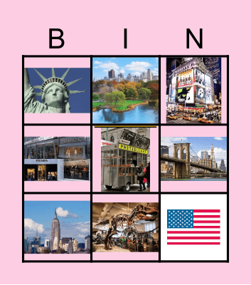New York City Bingo Card