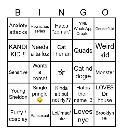 Alenkxx's Bingo Card