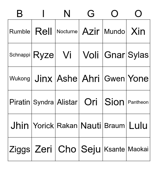 PRM FINALE Bingo Card