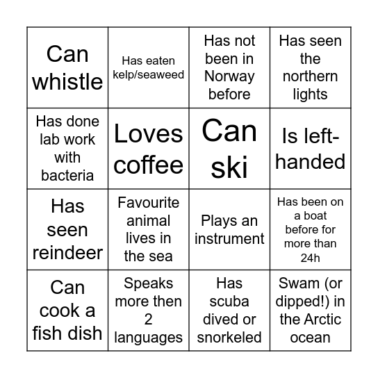 Find someone who... Bingo Card