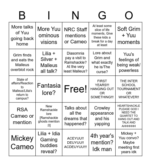 BOOK 7.5 PREDICTIONS Bingo Card