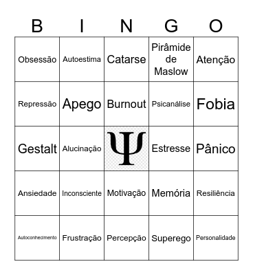 Bingo da Psicologia Bingo Card