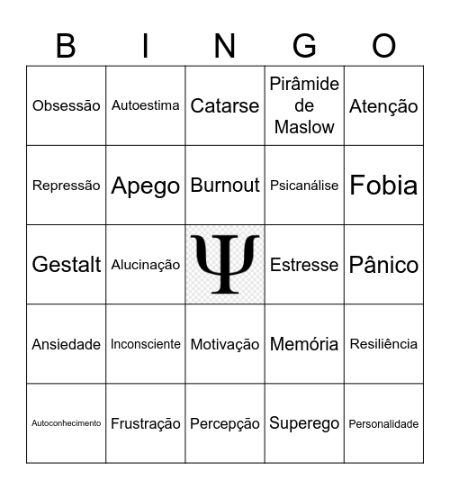 Bingo da Psicologia Bingo Card