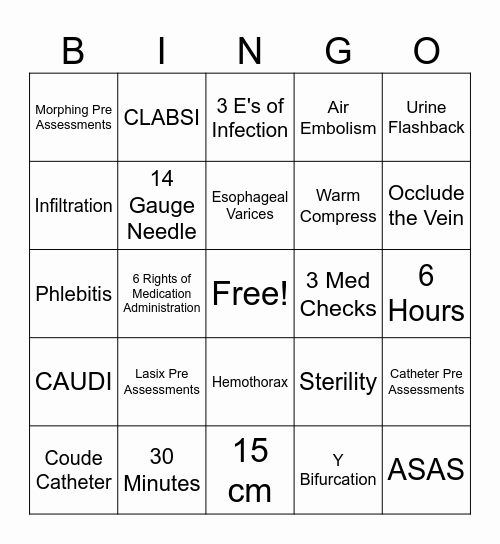 Check Off Bingo Card