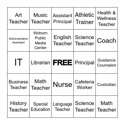 Woburn Cookie Dough Bingo Card