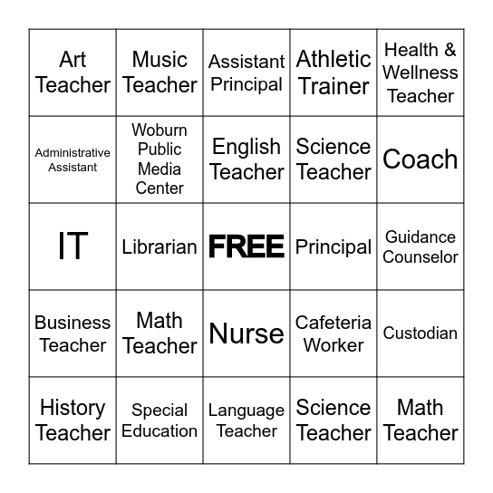 Woburn Cookie Dough Bingo Card