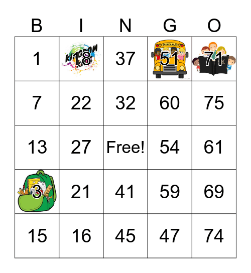 GCFBC Kingdom Kids Bingo Card