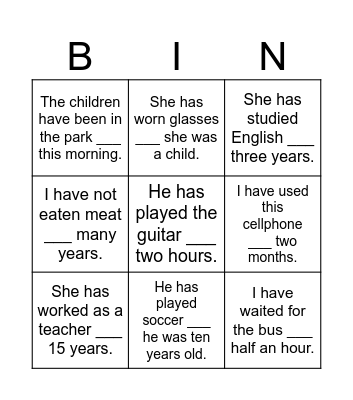 "Perfect bingo" Bingo Card