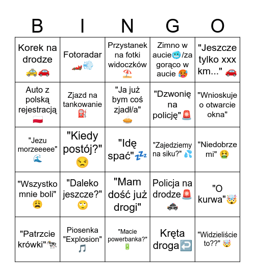 Croatia Bingo Card