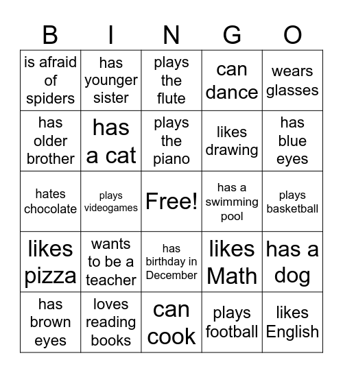 Find someone who... Bingo Card