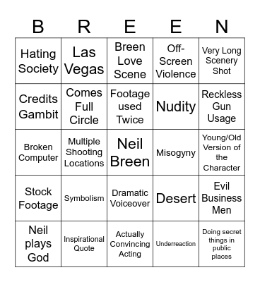 Breening Everywhere Bingo Card