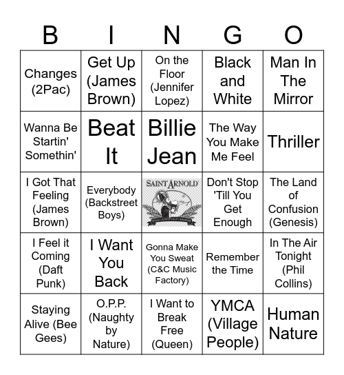 Michael Jackson MASH UP! Bingo Card